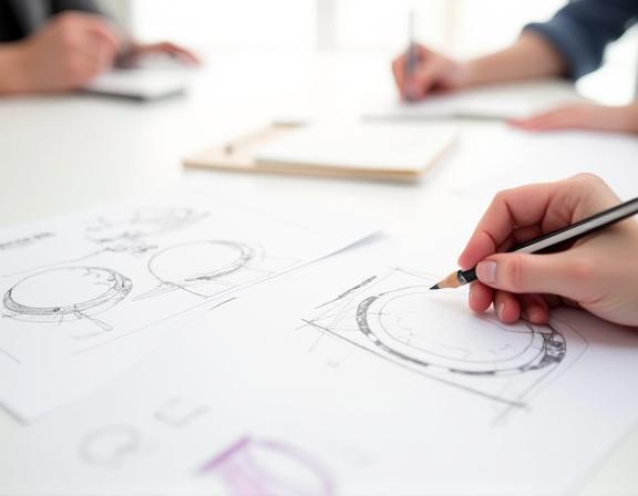 グリルのデザインスケッチとCAD図面